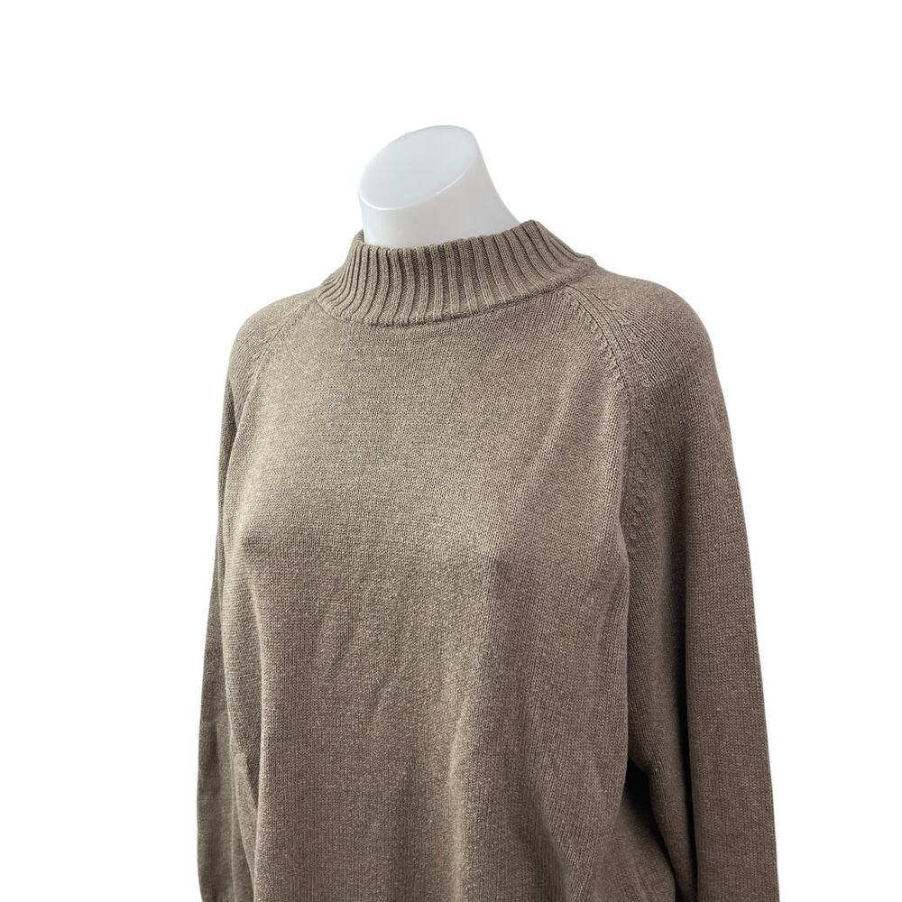 Jeanne Pierre Women's Tan Mock Neck Long Sleeve Sweatshirt Sweater Top Size 1X - Picture 2 of 5